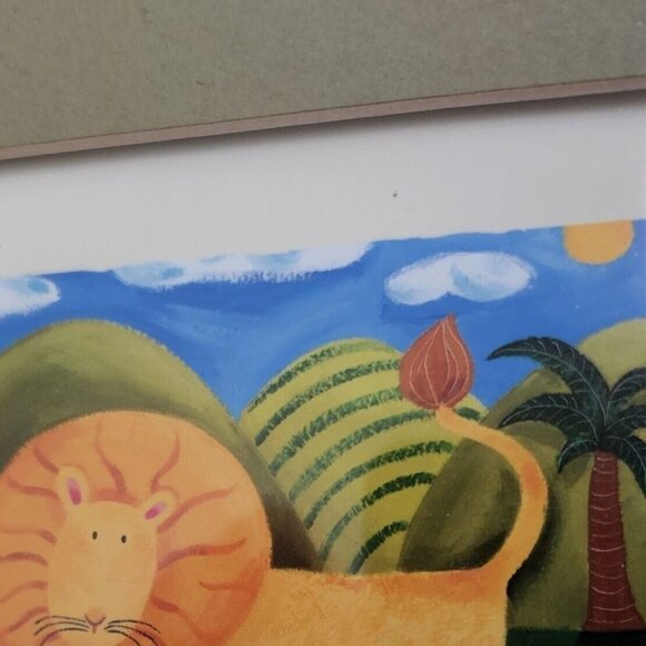 Sophie Harding Giraffe Lion Two Matted Framed Art Reprints‎ Kids Room Decor READ - Picture 10 of 12